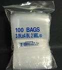 100 2x3 Clear Plastic Ziplock Bag Pouch Sack 2 Mil New  