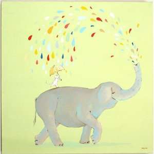  Raining Mister Elephant Original Painting   Limited 