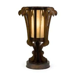  18.25 Modern Brown Desk Lamp with Distressed Vase Like 