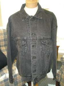Black Denim Jacket Embroidered Hot Rod Mens Sz XL #6  