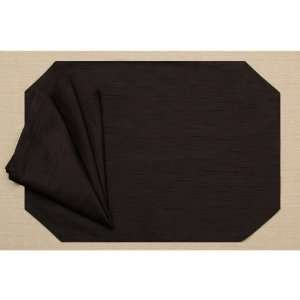 Pacific Table Linens Luscious Silk #Noir Rectangle Placemats & Napkins 