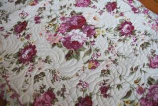 Country Purple Roses Cotton Quilted Floor Runner / Mat  