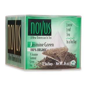 Novus Jasmine Green 100% Organic Tea, 50 Count Tea Bags  