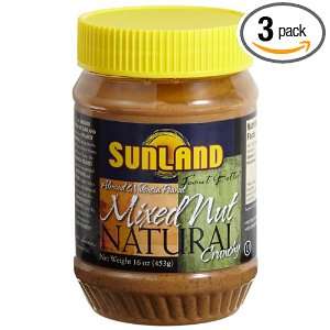 Sunland Peanut Butter Valencia Mixed Nut, 16 Ounce (Pack of 3)  