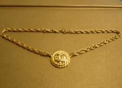CHANEL Classic Gold Chain Necklace CC Pendant Chocker Vintage EXLNT 