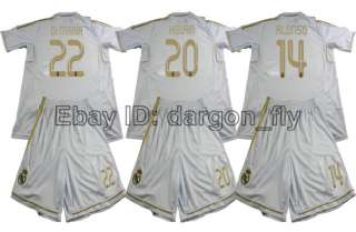 Real Madrid 2011/2012 Home Soccer Uniform Jersey + Shorts S/M/L/XL LFP 