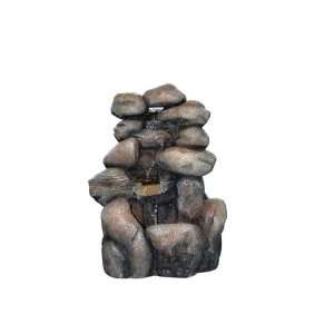   Faux Stone Lighted Outdoor Water Fountain Patio, Lawn & Garden