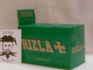 50 PACKS OF STANDARD GREEN RIZLA ROLLING PAPERS+FREE FILTERS  