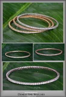 White, Rose & Yellow Gold 12ct Diamond Bangle Bracelets  