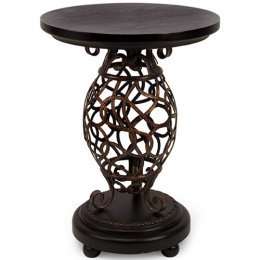 NEW TUSCAN BLACK ROUND TABLE END SIDE ACCENT TABLE B4  