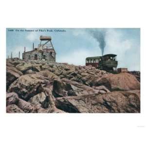  Pikes Peak, Colorado   On the Summit, Railroad View Giclee 