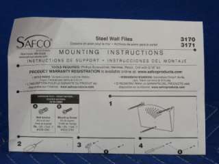 Safco 3170BL Black Steel Letter Size Wall File BB24  