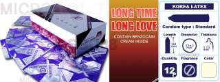 KOREA LATEX MICRO LONG TEX CLIMAX CONTROL Lubricated Condoms 12p 