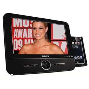  PHILIPS 8.5 Inch PORTABLE DVD PLAYER WITH iPOD DOCK. PLAYS DVDS 