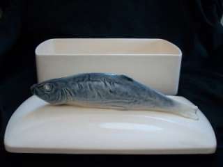 ANTIQUE VILLEROY BOCH GERMAN SARDINE BOX FISH VINTAGE SERVING DISH 
