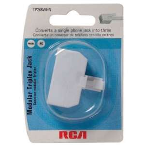  RCA 1 TO 3 Phone Jack Adapter White   RCA TP268WH 