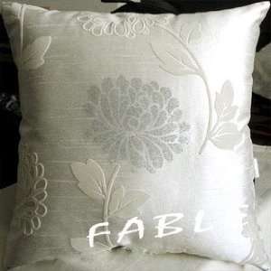 Decorative White Silver Floral Throw Pillow Cover