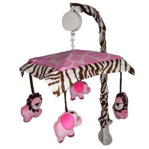  Musical Mobile for Pink Safari Baby Bedding Set Baby