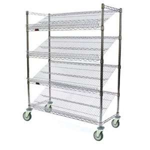 Angled Shelf Cart, 48 inch wide, Black Finish  Industrial 