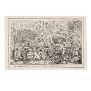 Raining Cats and Dogs and Pitchforks Too Giclee Poster Print by George 