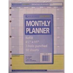     Monthly Planning Pad, 7 HP, 50 Sheets, 8 1/2x11