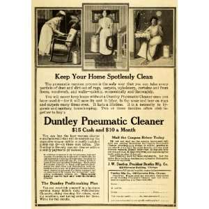  1909 Ad Duntley Pneumatic Cleaner Vacuum Household 