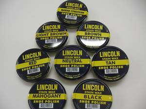 Lincoln Stain Wax Shoe Polish 2 1/8 ozs ALL COLORS  