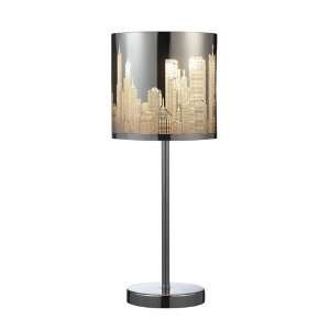  Skyline 1 Light Portable Lamp in Polished Stainless Steel 