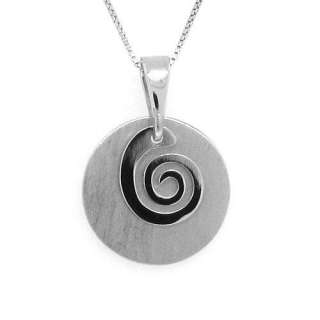 Sterling Silver 925 Plain Circle Pendant Necklace  