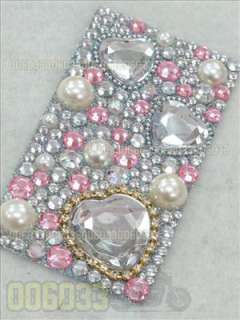 Cell phone Jewelry bling moblie pearl iphone silver 149  