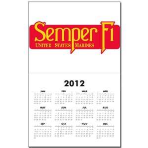 Calendar Print w Current Year Semper Fi Marine Corps