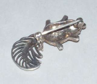 VINTAGE 925 SILVER COLLAR BROOCH SQUIRREL CHIPMUNK 6gms  