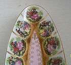 oblong dish heavy gold with dots victorian scenes arn art