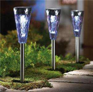 NEW SOLAR FAUX CRYSTAL OUTDOOR PATH LIGHTS  