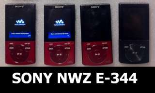 Lot (4) Sony  player NWZ E344 Red & Blk 027242778634  