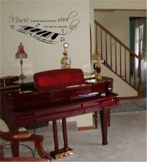 Music Soul Life Vinyl Wall Art Home Decor Piano  