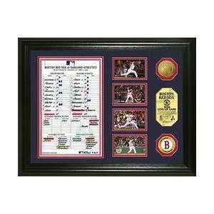  Highland Mint Boston Red Sox Framed Line Up Card with 24KT 