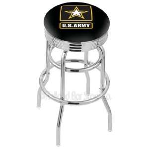 25 Army Counter Stool   Swivel With Ribbed Double Ring  