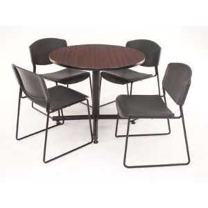  Hospitality 42 Round Reversible Wood Laminate Table in 