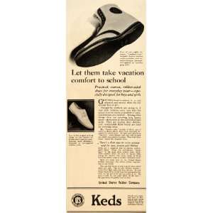 1921 Ad Keds Rubber Shoes Leather Trim Soles Feet Child 