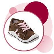NEW Wee Squeak Sz 9 Brown w/ Pink Stripe Tennis Shoes  