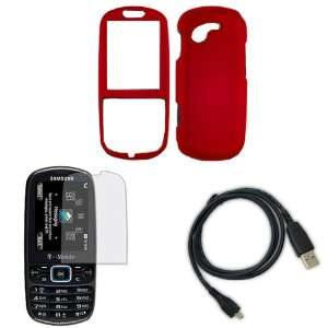 Samsung Gravity 3 T479 Combo Rubber Feel Red Protective Case Faceplate 