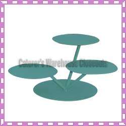 TIER DISPLAY CAKE STAND GREEN POWDER COATED FINISH  