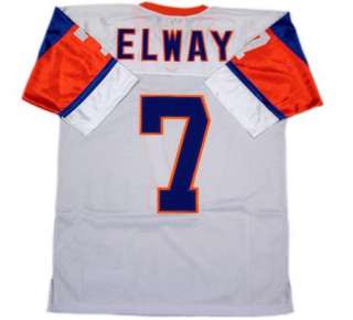 John Elway #7 Denver Broncos Throwback White Sewn Mens Size Jersey 