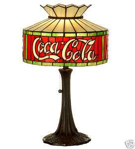 COCA COLA Tiffany Style Stained Glass 20 Table Lamp  