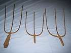 old pitch fork 3 prong lot farm tool antique garden