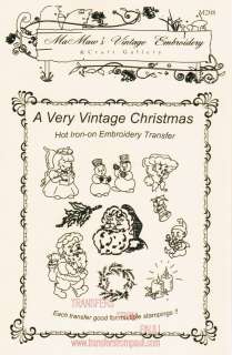   Vintage Christmas Hot Iron Embroidery Transfers 857690003213  