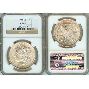  1890 P Morgan US Silver $1 Dollar BU NGC Certified MS63 