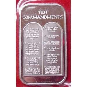 THE TEN COMMANDMENTS   .999 1 TROY OZ FINE SILVER   COMMEMMORATIVE 