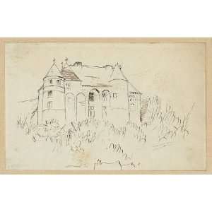  Sketch of a chateau,Architecture,Stanford White,c1905 